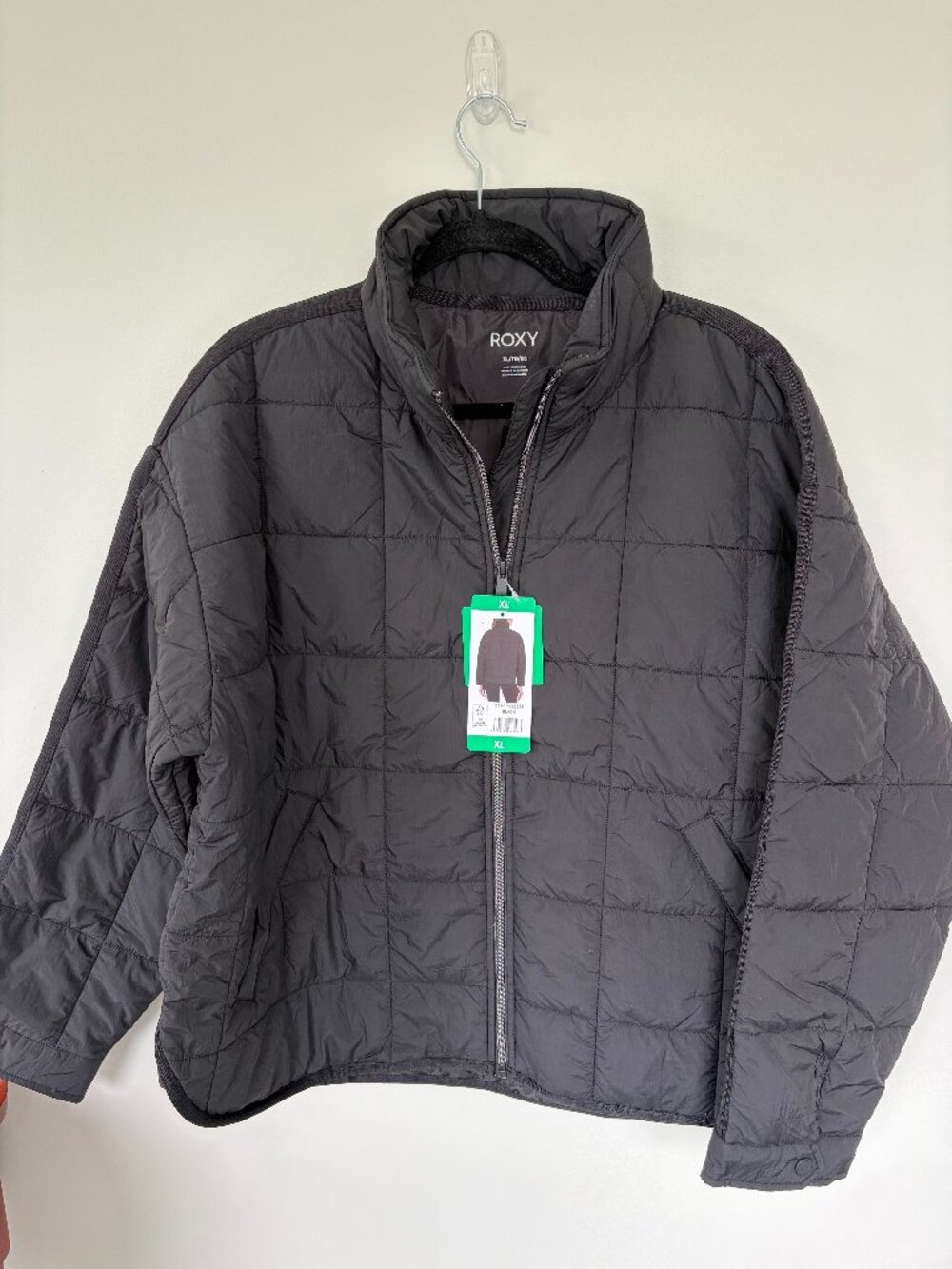 Roxy Women's Quilted Puffer Jacket, Black, Size XL NWT